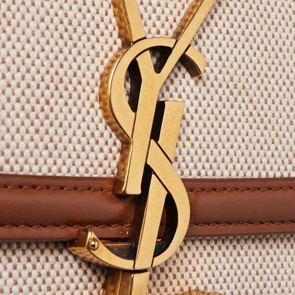 Yves Saint Laurent Natural/Brown Canvas Leather Small Solferino Satchel Bag - Picture 10 of 10